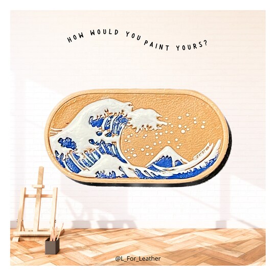 Paint The Great Wave of Kanagawa Leather Patch